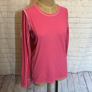 Lululemon Running Long sleeve High neck Barbie Pink Top size 8
